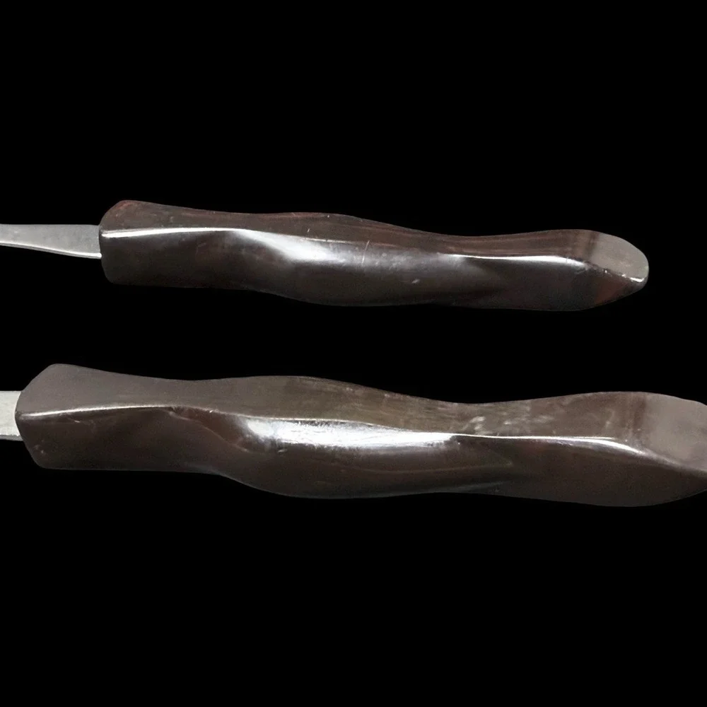 Cutco Serving Set‎ Spoon 17KI and Carving Fork 1726 KI Brown Swirl Handle